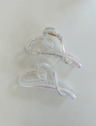 Aurora transparent drawing heart hair clip updo
