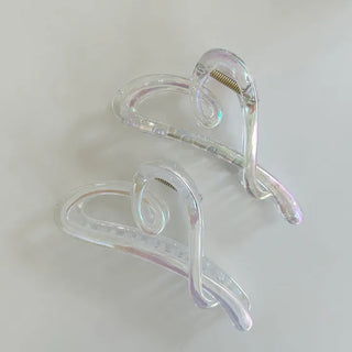 Aurora transparent drawing heart hair clip updo