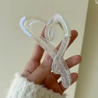 Aurora transparent drawing heart hair clip updo