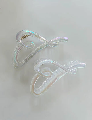 Aurora transparent drawing heart hair clip updo