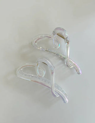 Aurora transparent drawing heart hair clip updo