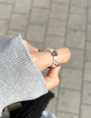 Surgical heart bead ring, Merry Shop custom friendship ring