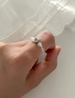 Surgical heart bead ring, Merry Shop custom friendship ring