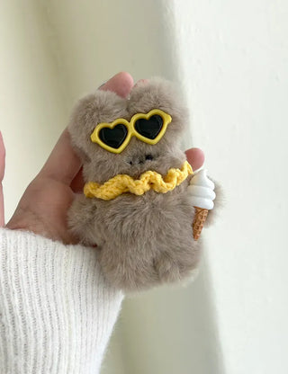 Sunglasses Rabbit Doll Keyring Summer Keyholder Bag Charm