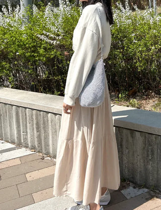 Silver knit shoulder bag, handmade eco bag, daily summer bag