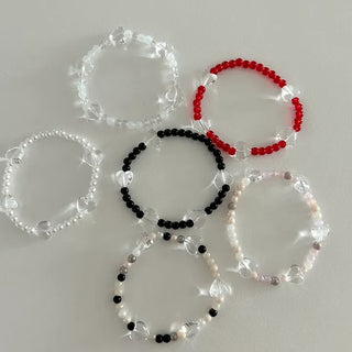 Transparent Heart Bead Bracelet Handmade Summer Jewelry