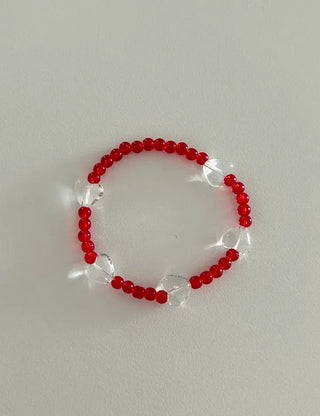 Transparent Heart Bead Bracelet Handmade Summer Jewelry