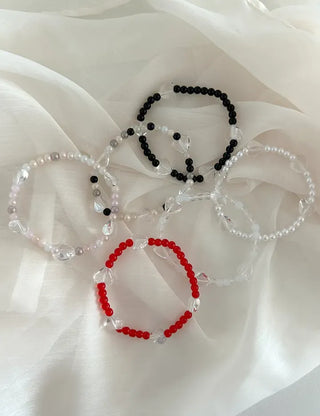 Transparent Heart Bead Bracelet Handmade Summer Jewelry