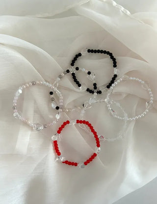 Transparent Heart Bead Bracelet Handmade Summer Jewelry