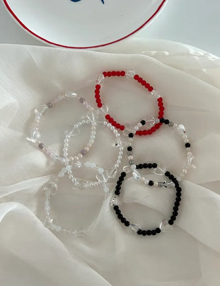 Transparent Heart Bead Bracelet Handmade Summer Jewelry