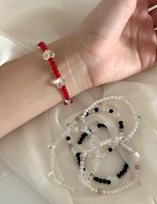 Transparent Heart Bead Bracelet Handmade Summer Jewelry