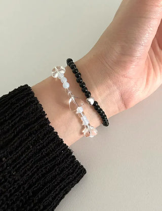 Transparent Heart Bead Bracelet Handmade Summer Jewelry