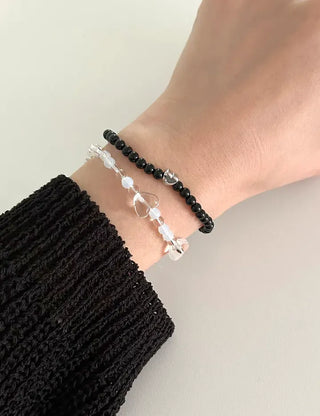 Transparent Heart Bead Bracelet Handmade Summer Jewelry