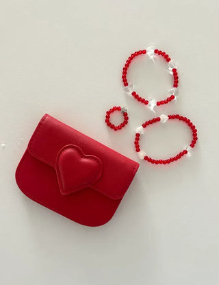 Transparent Heart Bead Bracelet Handmade Summer Jewelry