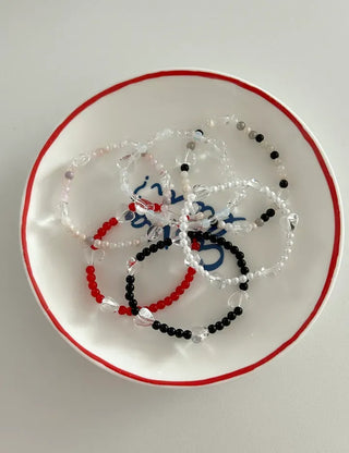 Transparent Heart Bead Bracelet Handmade Summer Jewelry