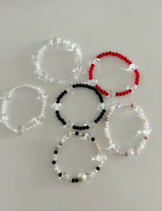 Transparent Heart Bead Bracelet Handmade Summer Jewelry
