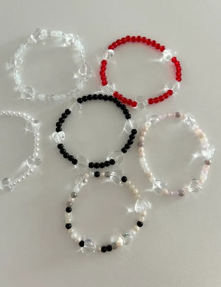 Transparent Heart Bead Bracelet Handmade Summer Jewelry