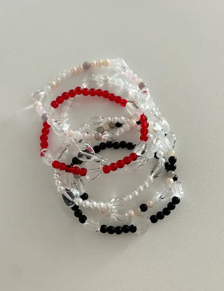 Transparent Heart Bead Bracelet Handmade Summer Jewelry