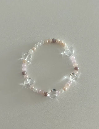 Transparent Heart Bead Bracelet Handmade Summer Jewelry