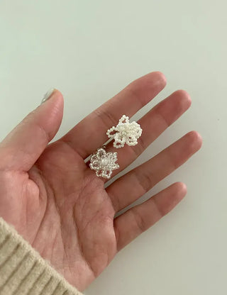 Beaded Flower Ring Pearl Cotton Bloom Spring Resort Look