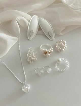 Beaded Flower Ring Pearl Cotton Bloom Spring Resort Look