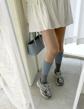 Frill Half-and-Half Knee Socks Spring/Summer Women's Fashion Socks