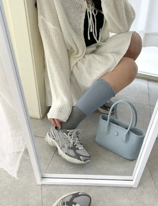 Frill Half-and-Half Knee Socks Spring/Summer Women's Fashion Socks