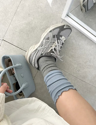 Frill Half-and-Half Knee Socks Spring/Summer Women's Fashion Socks