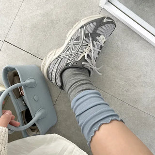 Frill Half-and-Half Knee Socks Spring/Summer Women's Fashion Socks