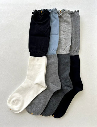Frill Half-and-Half Knee Socks Spring/Summer Women's Fashion Socks