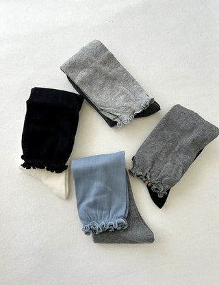 Frill Half-and-Half Knee Socks Spring/Summer Women's Fashion Socks