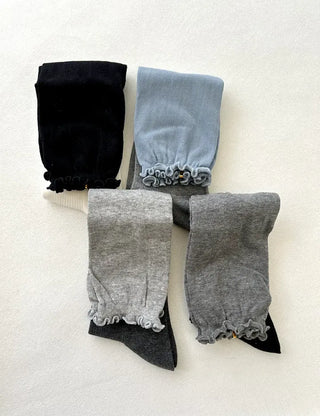 Frill Half-and-Half Knee Socks Spring/Summer Women's Fashion Socks