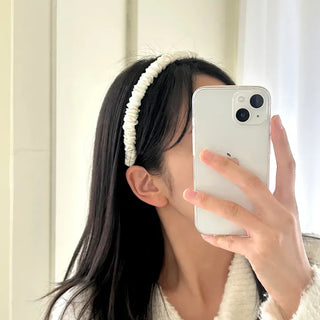 Pleated satin headband, thin hairband, daily