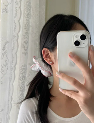 Red Lace Scrunchie Square Scrunchie Spring Summer