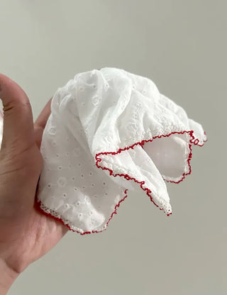 Red Lace Scrunchie Square Scrunchie Spring Summer