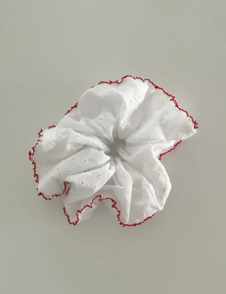 Red Lace Scrunchie Square Scrunchie Spring Summer