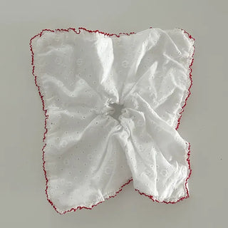 Red Lace Scrunchie Square Scrunchie Spring Summer