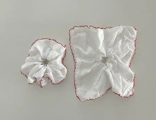 Red Lace Scrunchie Square Scrunchie Spring Summer