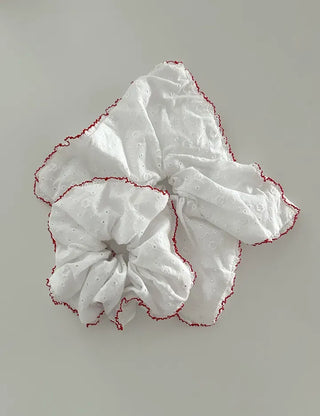 Red Lace Scrunchie Square Scrunchie Spring Summer