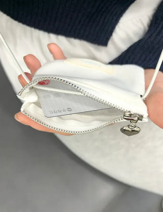 Ribbon lace fabric card holder mini crossbody bag belt bag