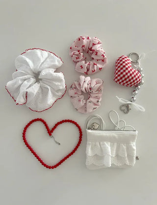 Ribbon lace fabric card holder mini crossbody bag belt bag