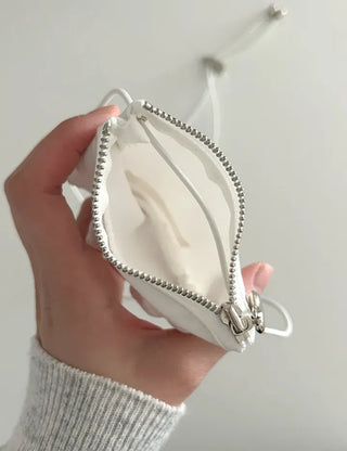 Ribbon lace fabric card holder mini crossbody bag belt bag