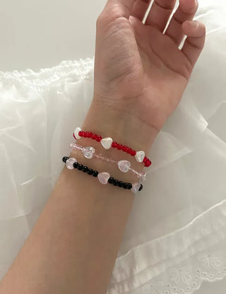 Aurora Heart Bead Bracelet Handmade Women's Summer Jewelry