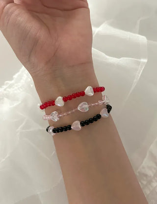 Aurora Heart Bead Bracelet Handmade Women's Summer Jewelry