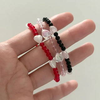 Aurora Heart Bead Bracelet Handmade Women's Summer Jewelry