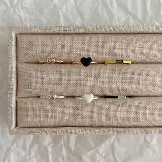 Set Heart Cubic Layered Ring Set