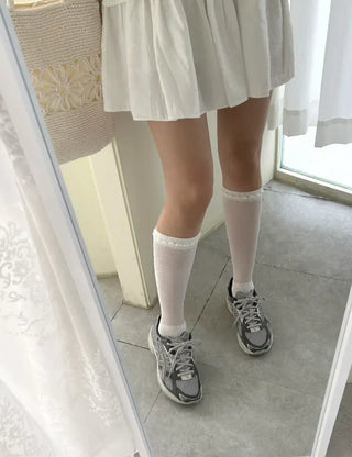 Mesh Frill Knee Socks Spring/Summer Women's Fashion Socks