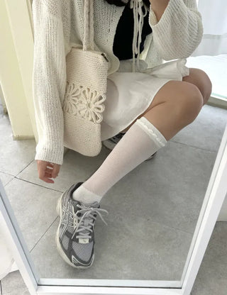 Mesh Frill Knee Socks Spring/Summer Women's Fashion Socks