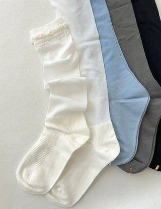 Mesh Frill Knee Socks Spring/Summer Women's Fashion Socks