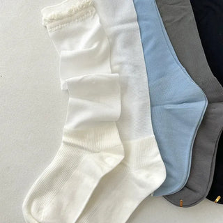 Mesh Frill Knee Socks Spring/Summer Women's Fashion Socks
